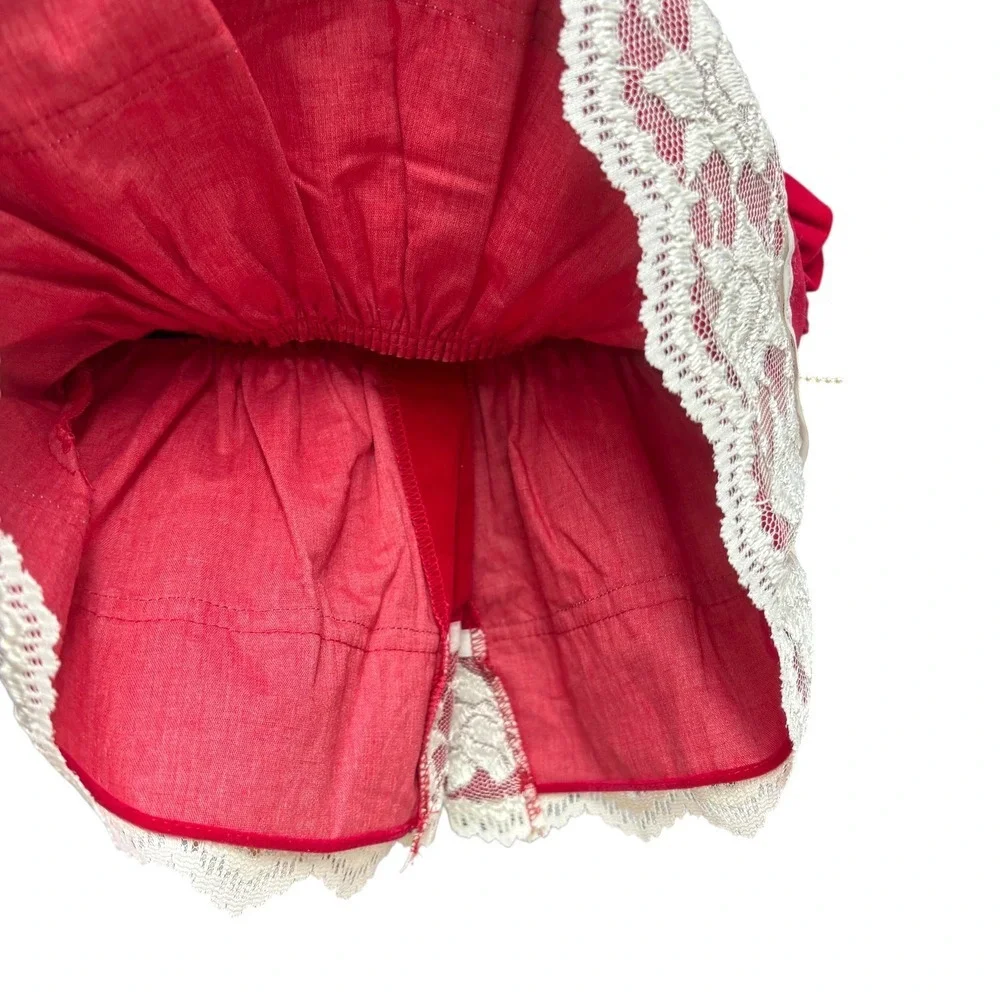 Jo Lane Baby Toddler Red Velvet Lace Dress Special Occasion Holiday Infant - Picture 3 of 6